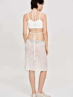 Frauen Source Unknown Kleidung<Halbtransparenter Strickrock, Birke
