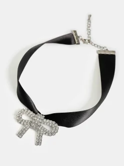 Frauen Source Unknown Kleidung<Halsband Mit Satinschleife, Schwarz