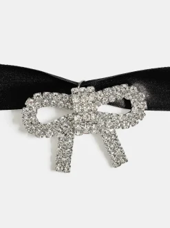 Frauen Source Unknown Kleidung<Halsband Mit Satinschleife, Schwarz