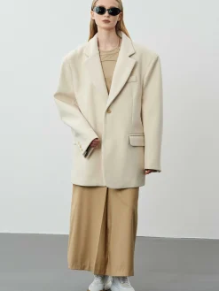 Frauen Source Unknown Zubehör<Hayk Ubergroser Boyfriend-Blazer, Creme