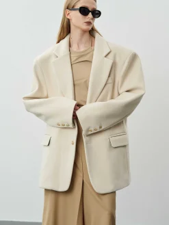 Frauen Source Unknown Zubehör<Hayk Ubergroser Boyfriend-Blazer, Creme