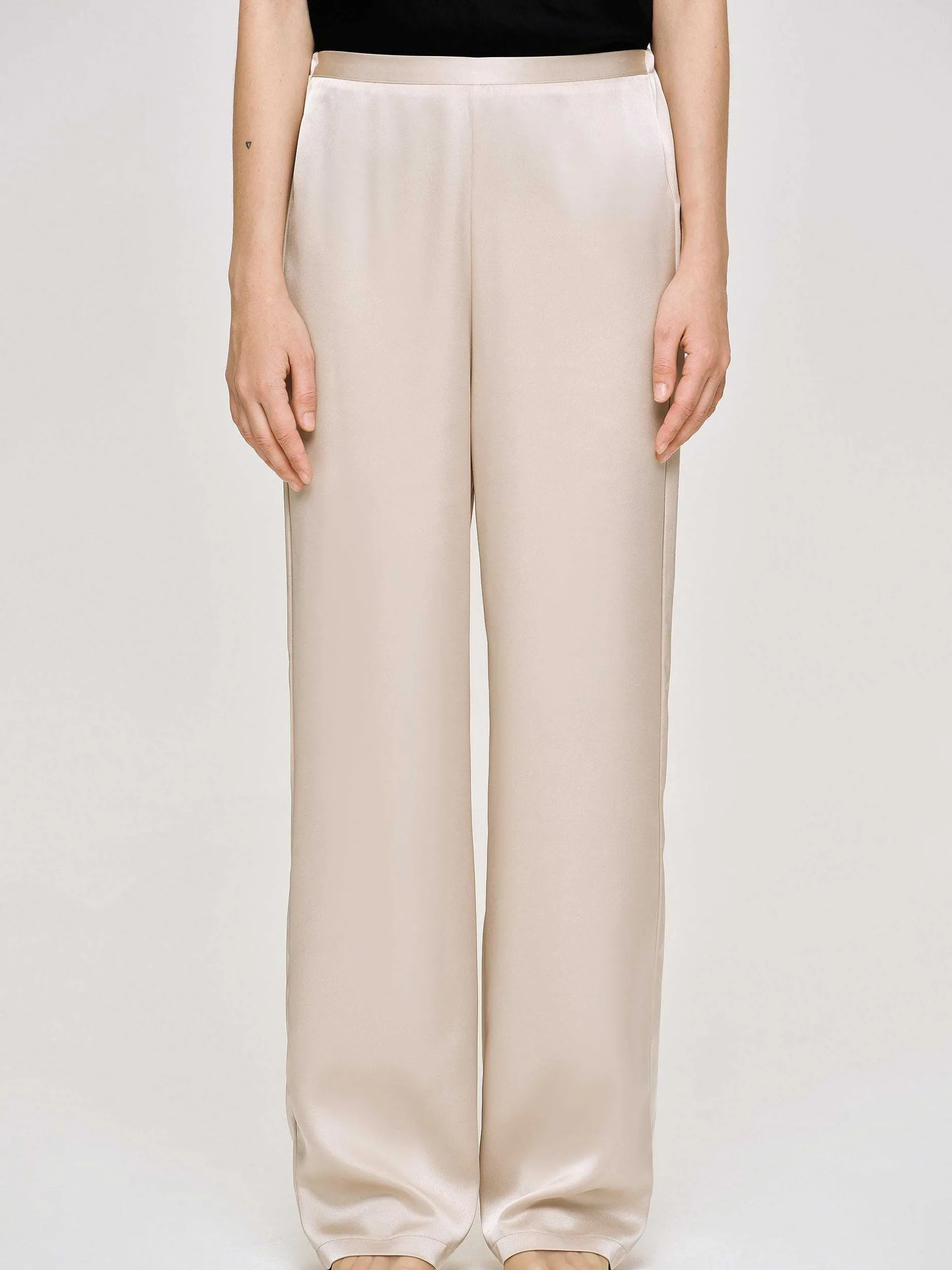 Frauen Source Unknown Zubehör<Hose Aus Satin-Krepp, Champagner