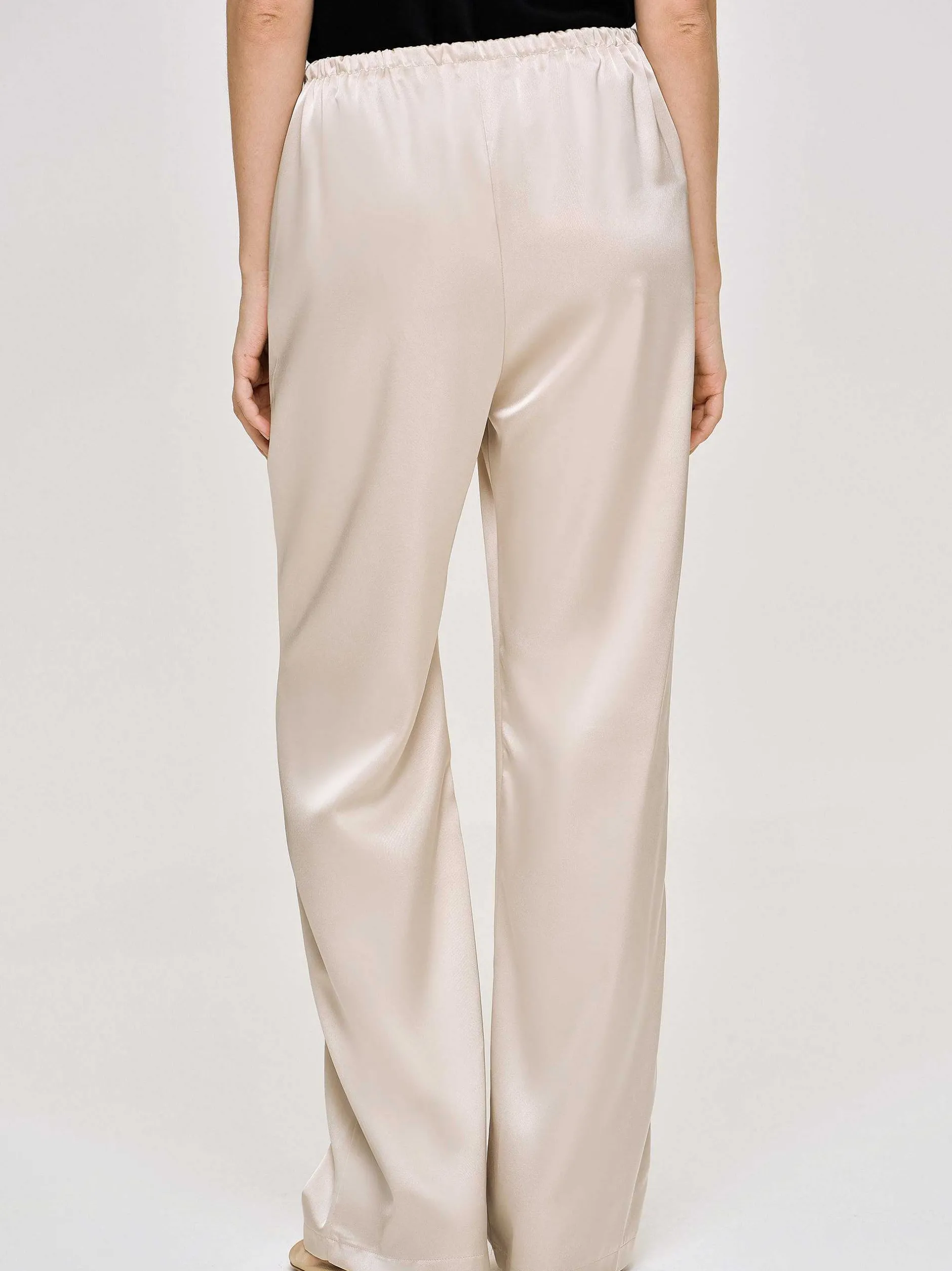 Frauen Source Unknown Zubehör<Hose Aus Satin-Krepp, Champagner