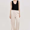 Frauen Source Unknown Zubehör<Hose Aus Satin-Krepp, Champagner