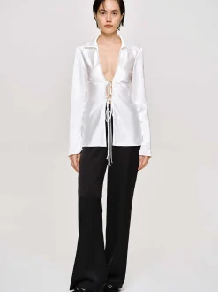 Frauen Source Unknown Zubehör<Hose Aus Satin-Krepp, Schwarz