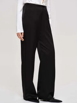 Frauen Source Unknown Zubehör<Hose Aus Satin-Krepp, Schwarz