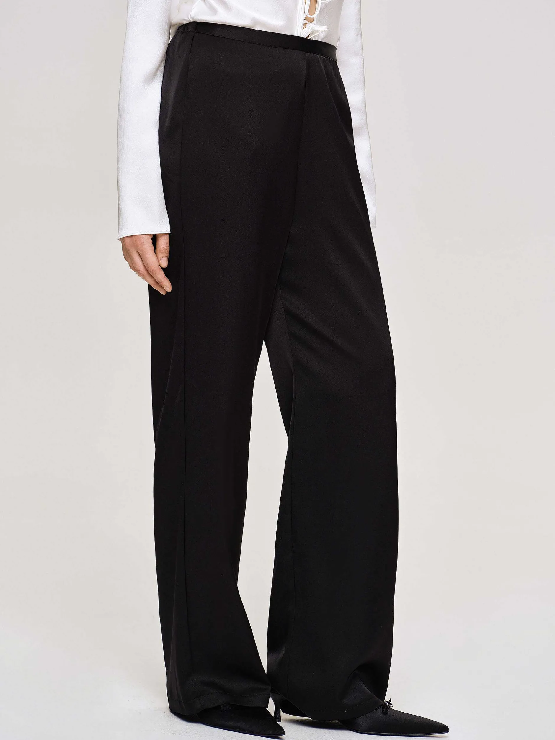 Frauen Source Unknown Zubehör<Hose Aus Satin-Krepp, Schwarz