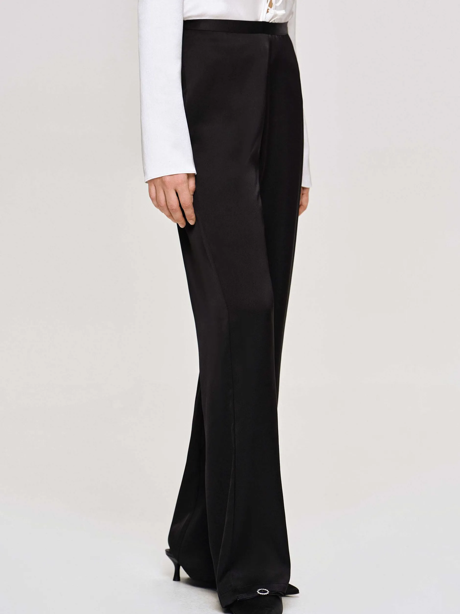 Frauen Source Unknown Zubehör<Hose Aus Satin-Krepp, Schwarz