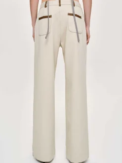 Frauen Source Unknown Kleidung<Hose Mit Lederbesatz, Canvas