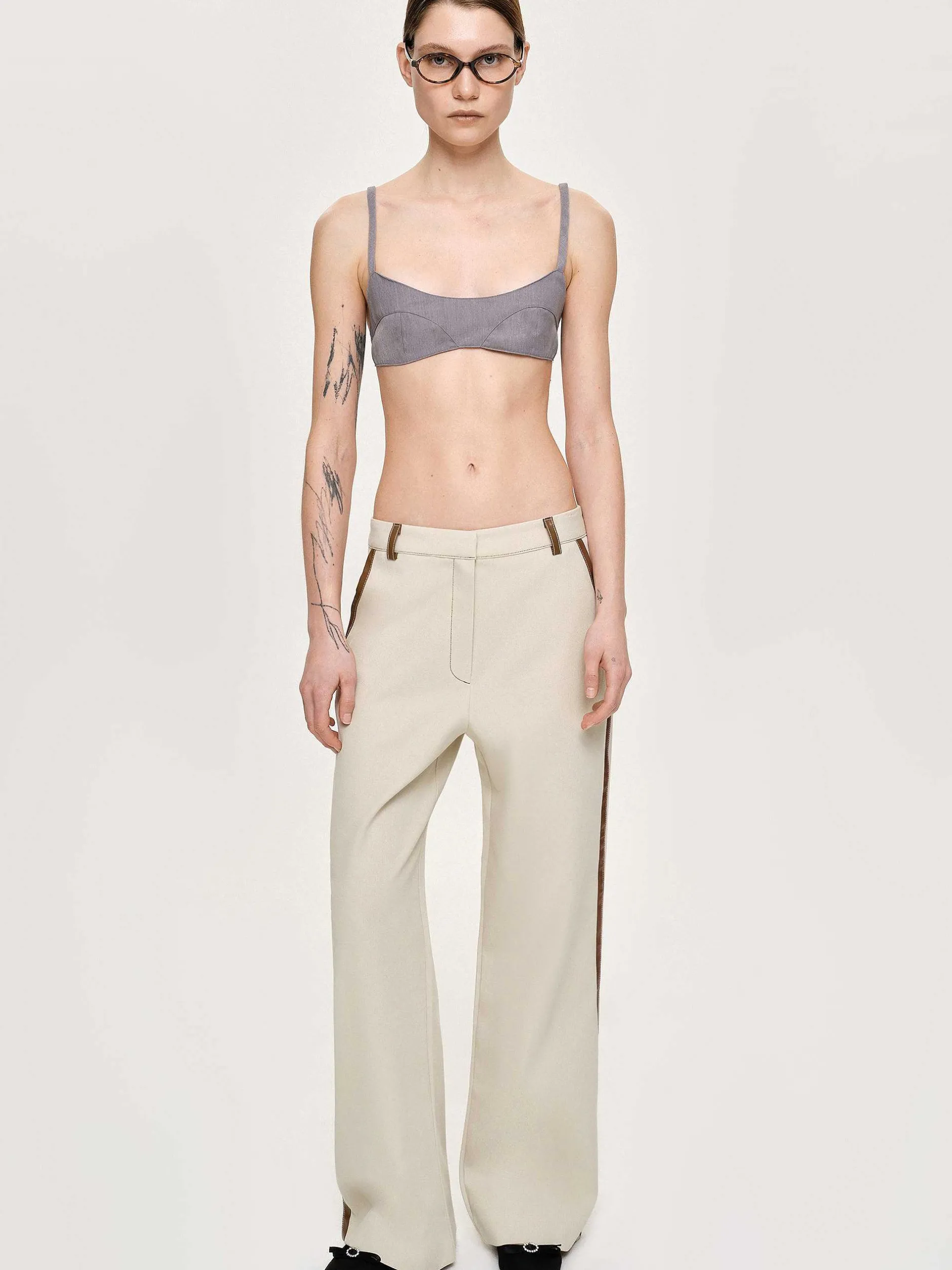 Frauen Source Unknown Koordinaten<Hose Mit Lederbesatz, Canvas