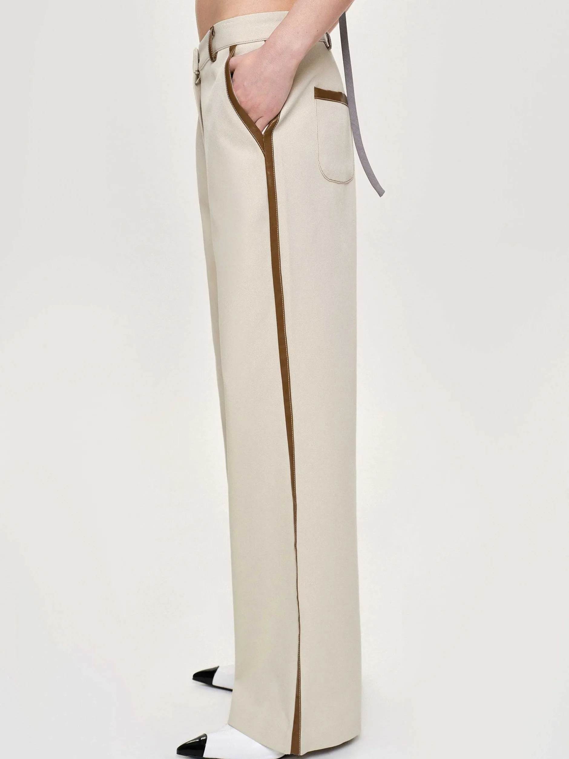 Frauen Source Unknown Unterteile<Hose Mit Lederbesatz, Canvas