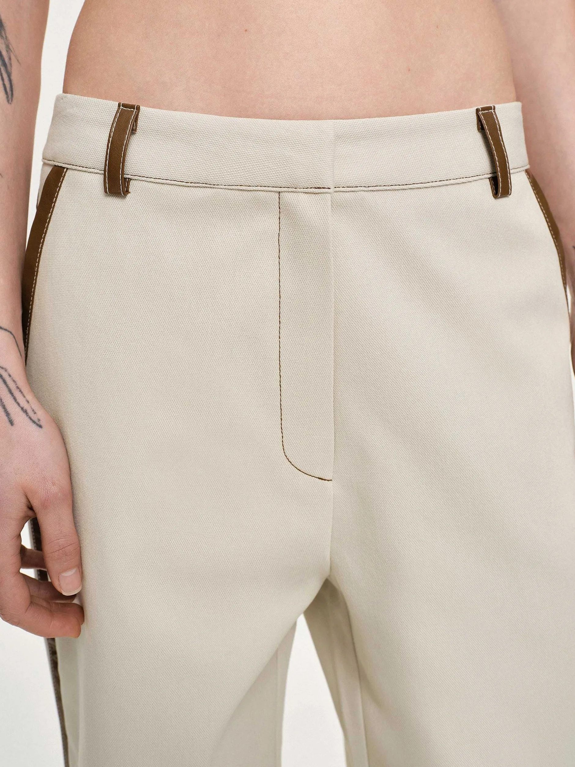 Frauen Source Unknown Unterteile<Hose Mit Lederbesatz, Canvas