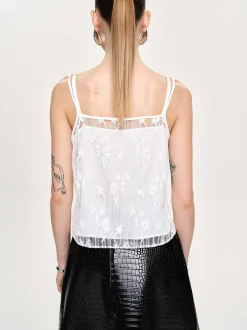 Frauen Source Unknown Kleidung<Intersia Blumen-Tanktop, Weis