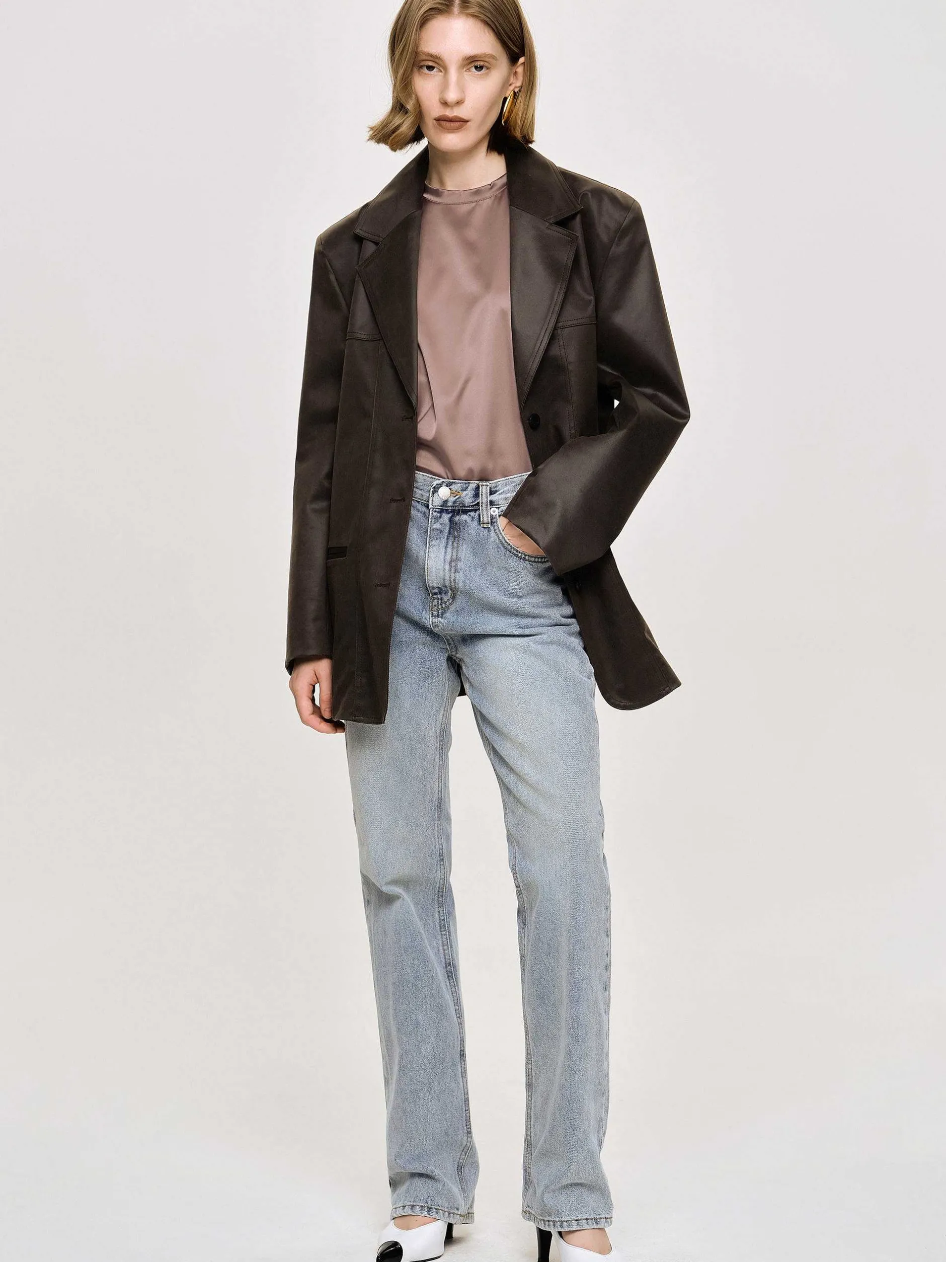 Frauen Source Unknown Oberbekleidung<Jacke Aus Gewaschenem Kunstleder, American Bronze