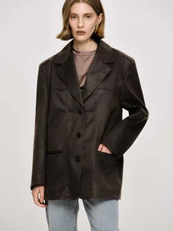 Frauen Source Unknown Oberbekleidung<Jacke Aus Gewaschenem Kunstleder, American Bronze