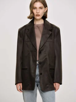 Frauen Source Unknown Kleidung<Jacke Aus Gewaschenem Kunstleder, American Bronze