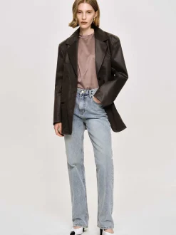 Frauen Source Unknown Kleidung<Jacke Aus Gewaschenem Kunstleder, American Bronze