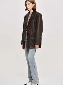 Frauen Source Unknown Kleidung<Jacke Aus Gewaschenem Kunstleder, American Bronze