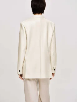 Frauen Source Unknown Kleidung<Jacke Mit Knopfen Aus Kunstleder, Warmes Beige