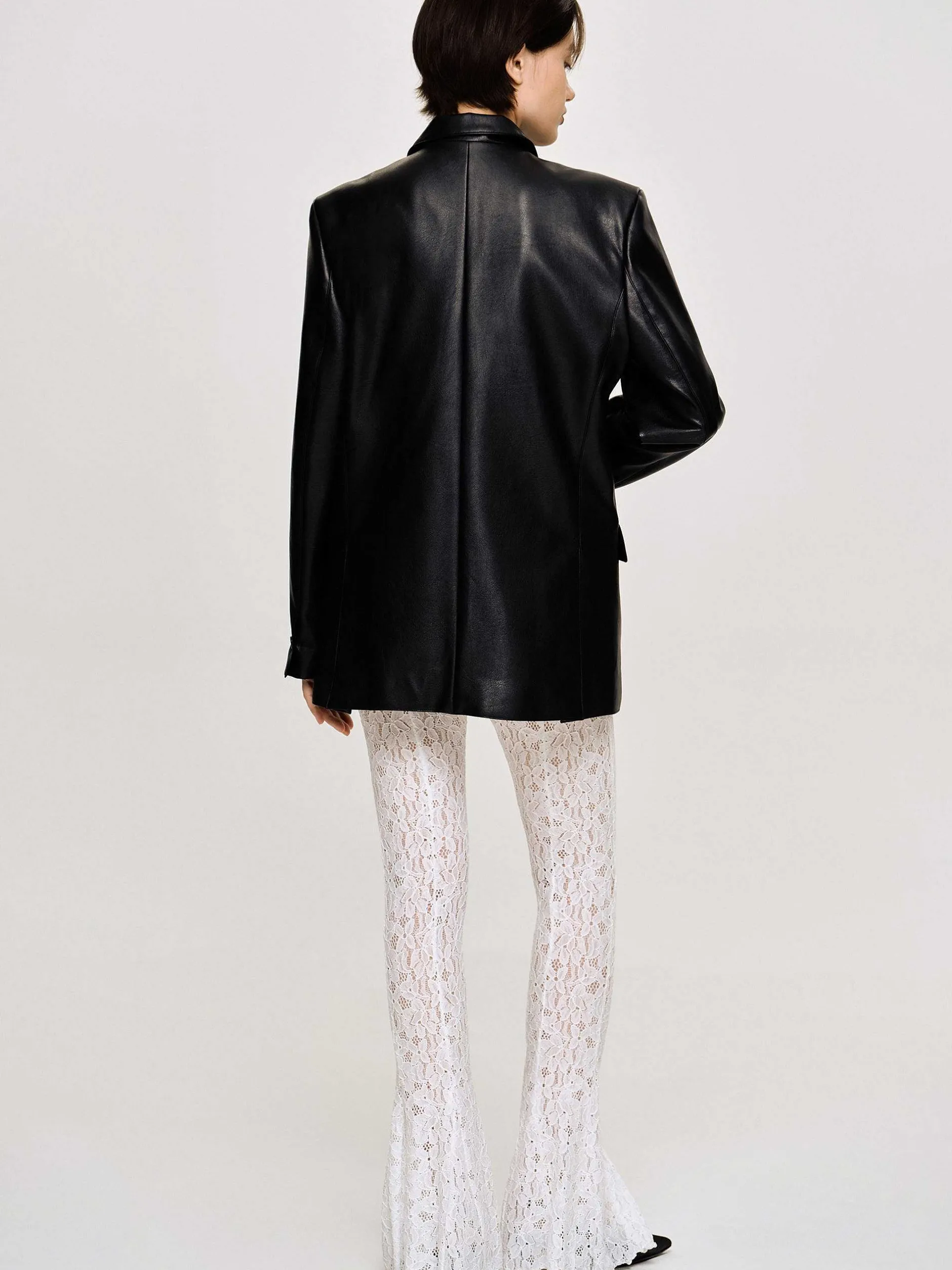 Frauen Source Unknown Oberbekleidung<Jacke Mit Knopfen Aus Kunstleder, Schwarz
