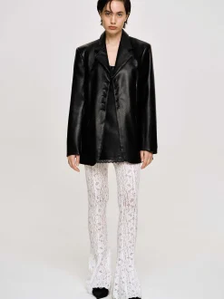 Frauen Source Unknown Kleidung<Jacke Mit Knopfen Aus Kunstleder, Schwarz