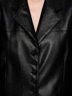 Frauen Source Unknown Kleidung<Jacke Mit Knopfen Aus Kunstleder, Schwarz