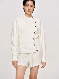 Frauen Source Unknown Zubehör<Jacke Mit Versetzten Knopfen, Creme