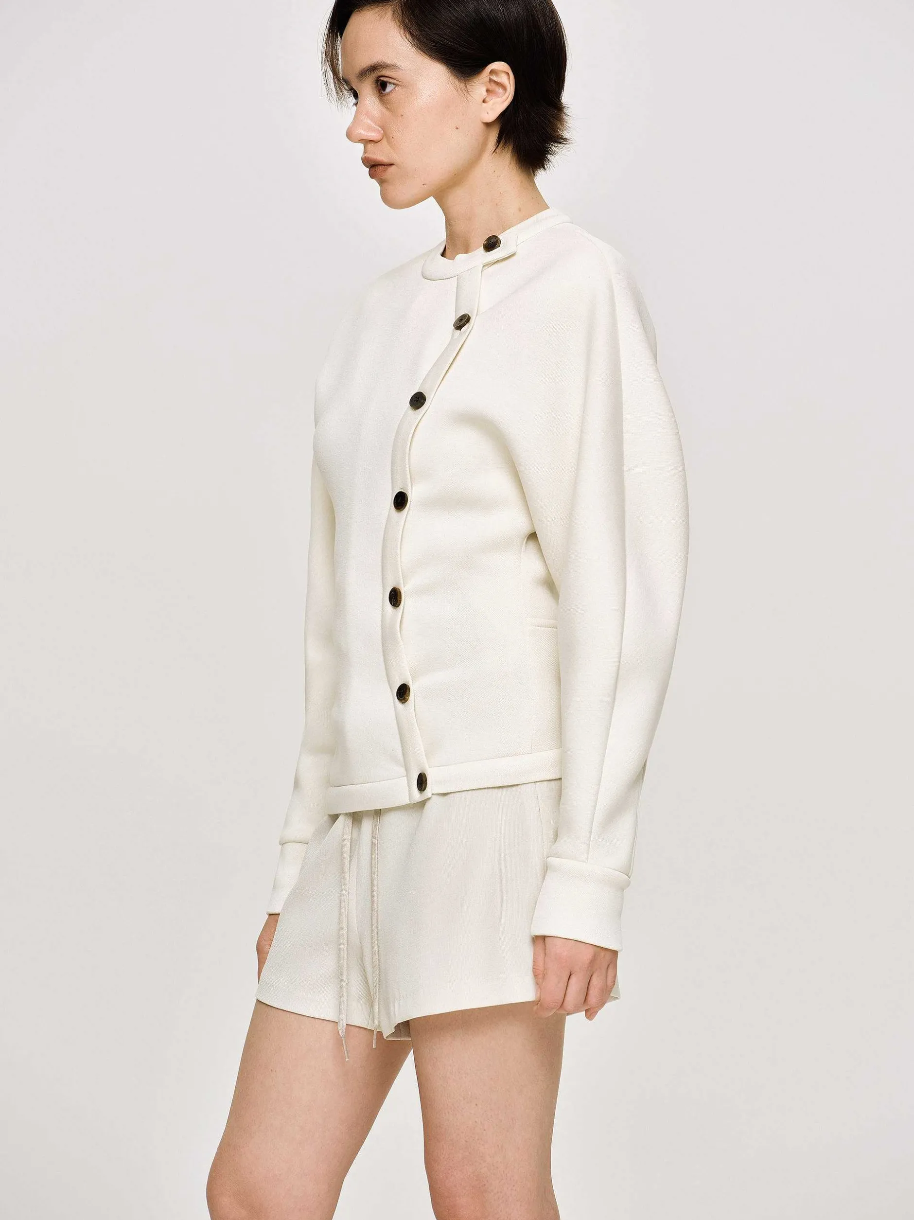 Frauen Source Unknown Zubehör<Jacke Mit Versetzten Knopfen, Creme