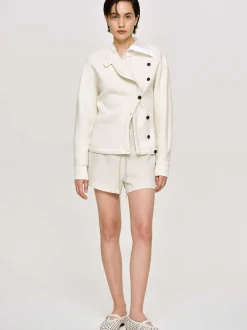 Frauen Source Unknown Zubehör<Jacke Mit Versetzten Knopfen, Creme