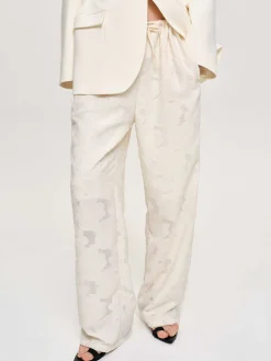 Frauen Source Unknown Unterteile<Jacquardhose Mit Kordelzug, Elfenbein