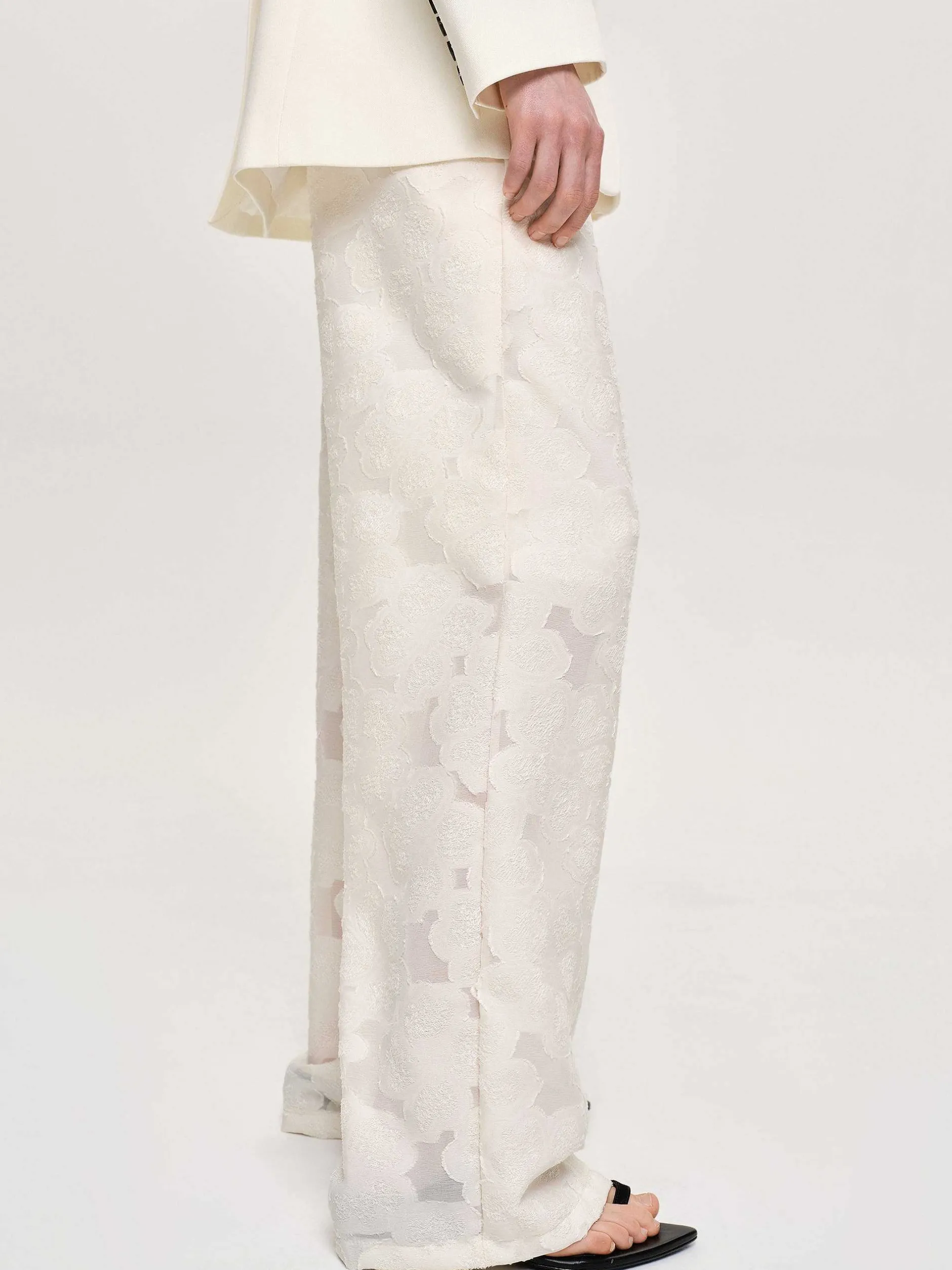 Frauen Source Unknown Kleidung<Jacquardhose Mit Kordelzug, Elfenbein