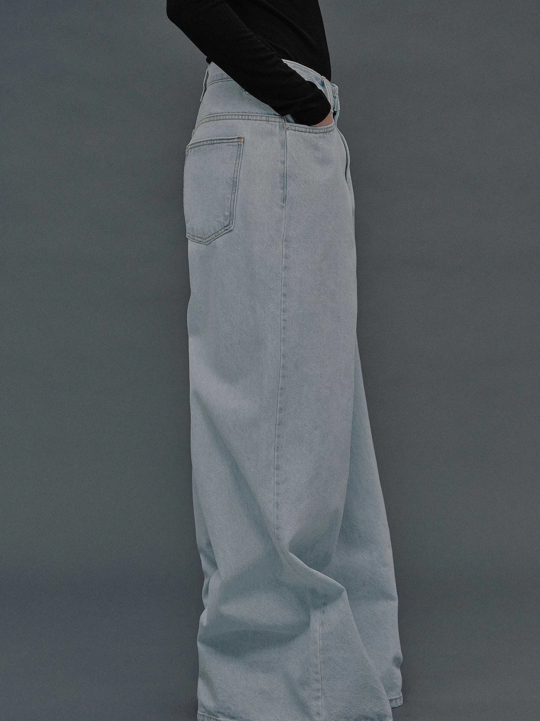 Frauen Source Unknown Kleidung<Jeans In Ubergrose, Hellblaue Waschung