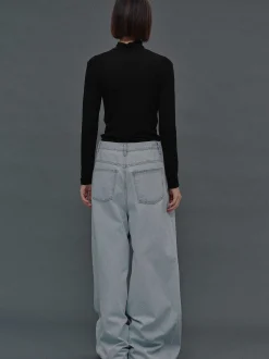 Frauen Source Unknown Kleidung<Jeans In Ubergrose, Hellblaue Waschung