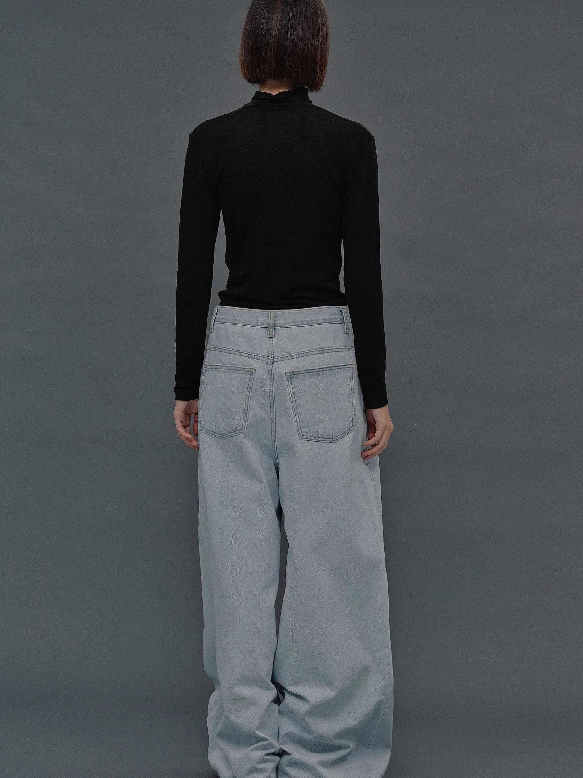 Frauen Source Unknown Kleidung<Jeans In Ubergrose, Hellblaue Waschung