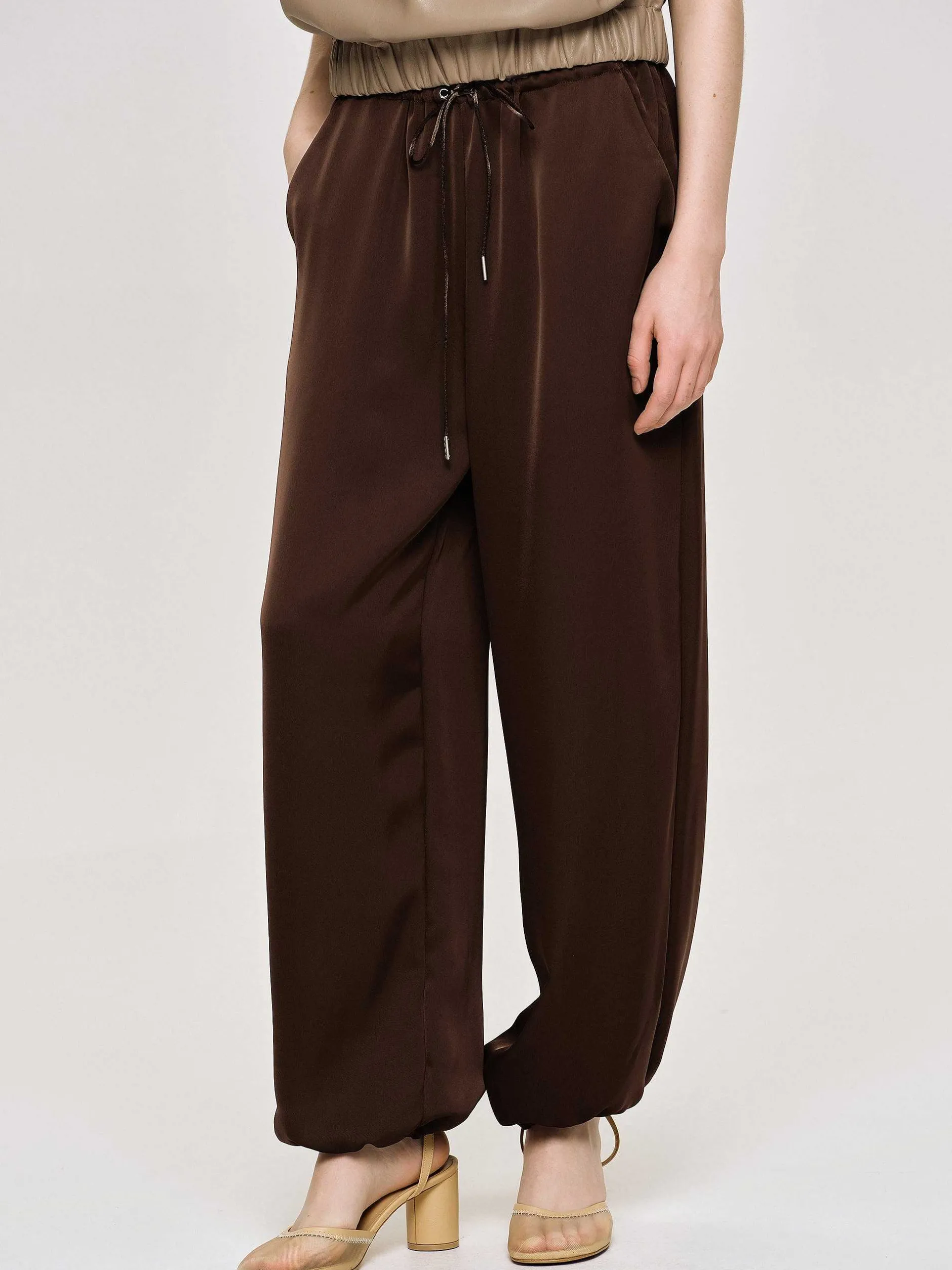 Frauen Source Unknown Unterteile<Jogginghose Aus Satin, Merlotrot