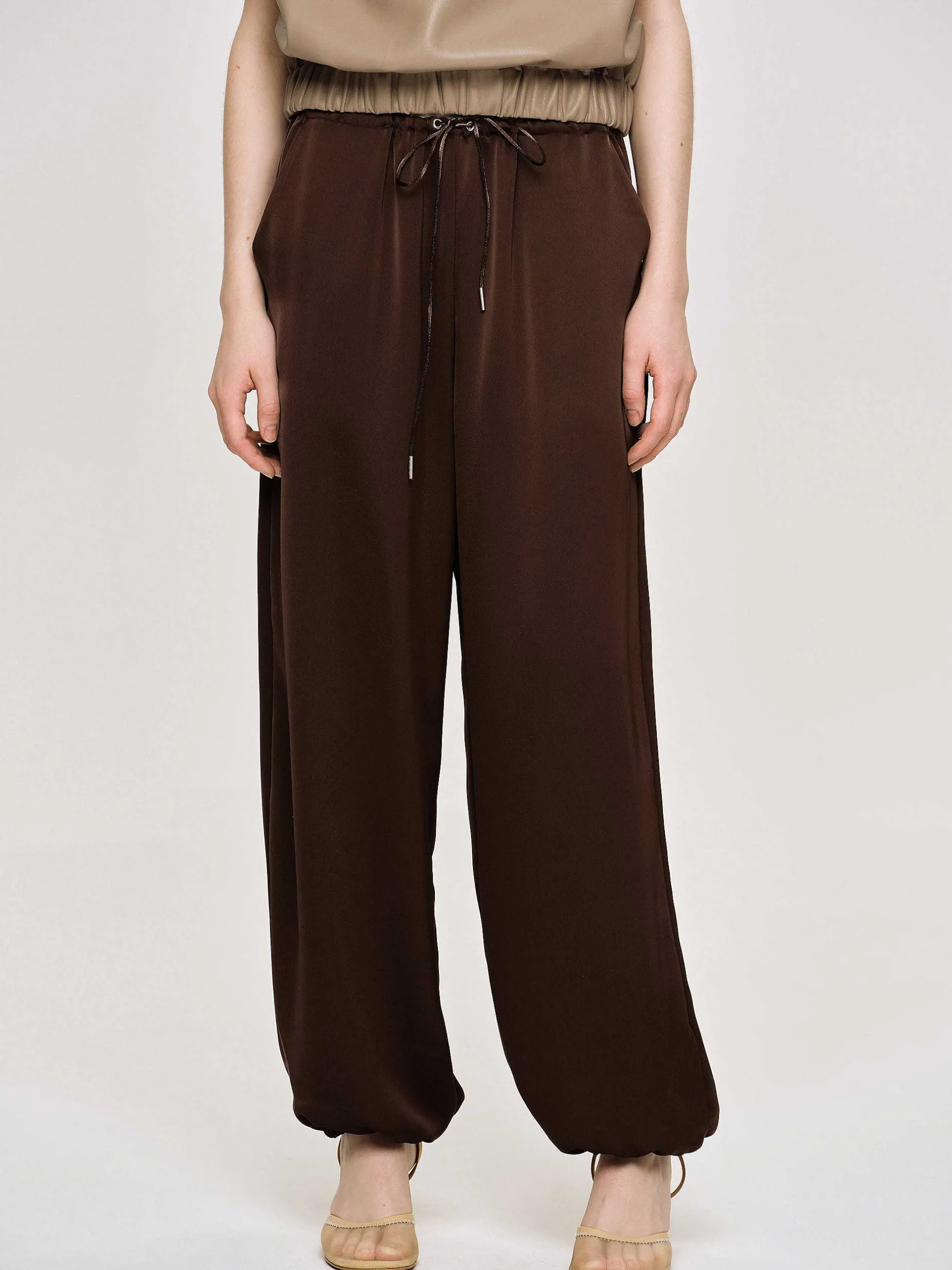Frauen Source Unknown Unterteile<Jogginghose Aus Satin, Merlotrot