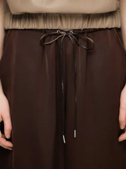 Frauen Source Unknown Kleidung<Jogginghose Aus Satin, Merlotrot
