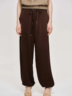 Frauen Source Unknown Kleidung<Jogginghose Aus Satin, Merlotrot