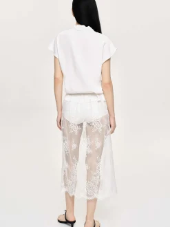 Frauen Source Unknown Kleidung<Kreppbluse Mit V-Ausschnitt, Weis