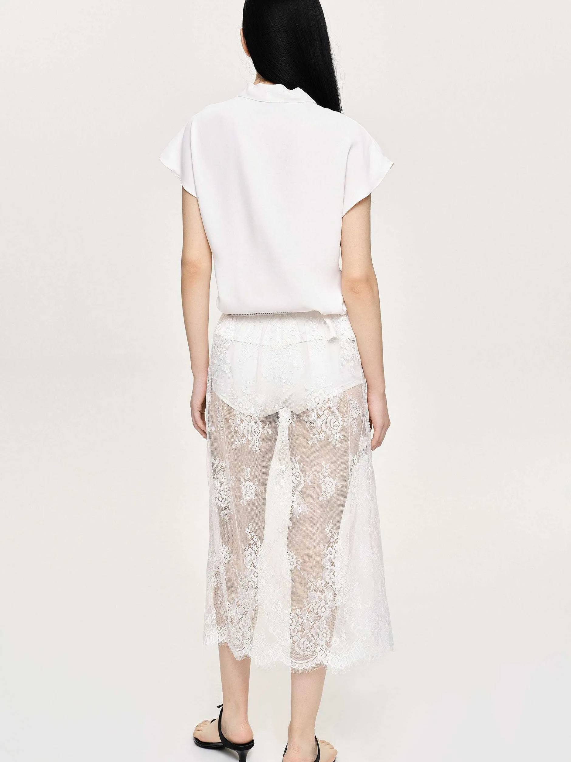 Frauen Source Unknown Kleidung<Kreppbluse Mit V-Ausschnitt, Weis