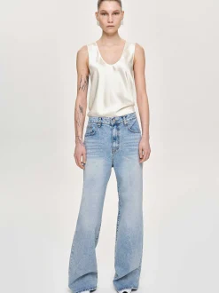 Frauen Source Unknown Denim<Lange Jeans Mit Geradem Bein, Helles Vintage-Blau