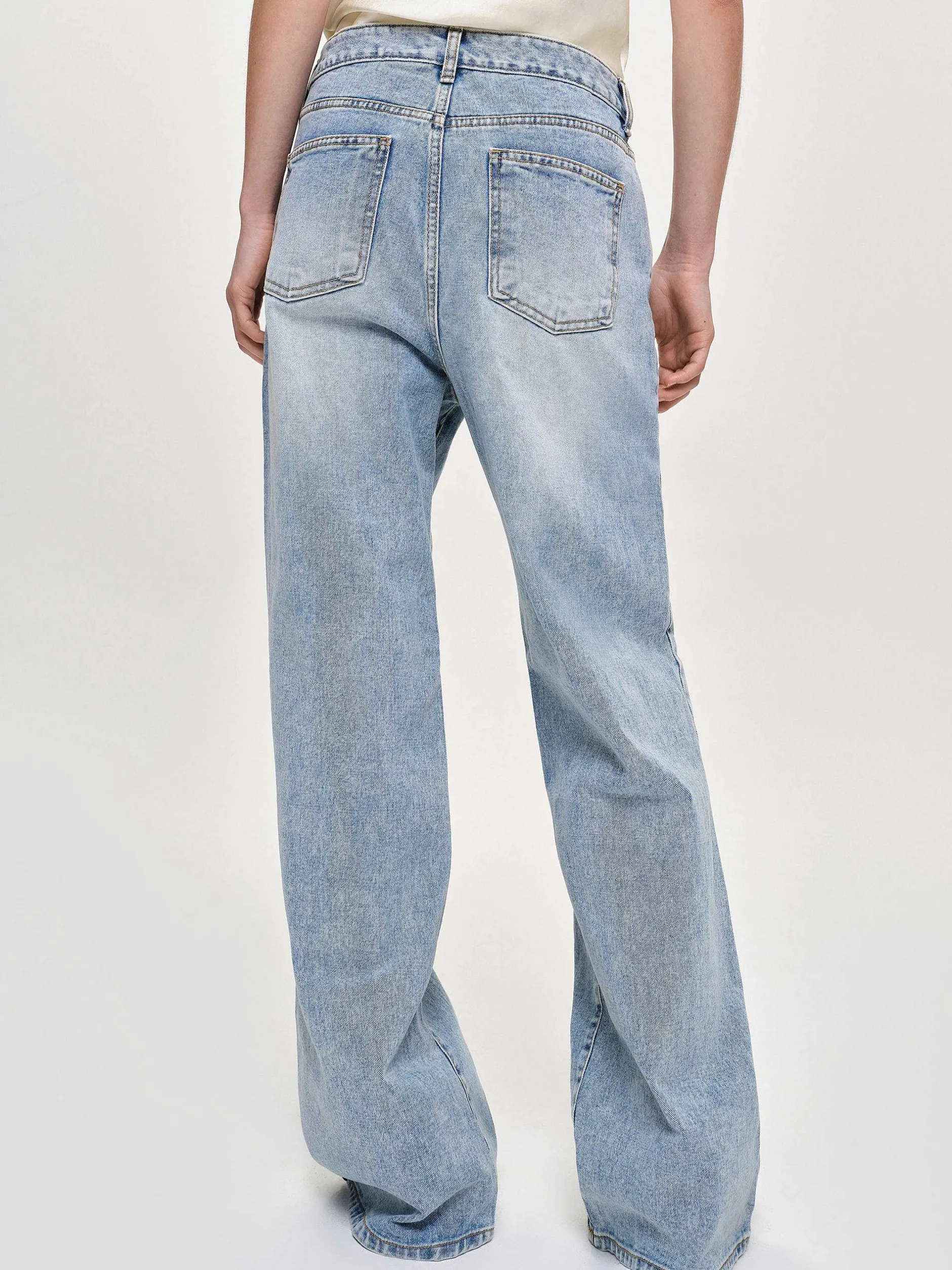 Frauen Source Unknown Denim<Lange Jeans Mit Geradem Bein, Helles Vintage-Blau
