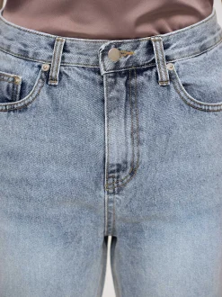 Frauen Source Unknown Denim<Lange Jeans Mit Hohem Bund, Aschblau