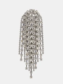 Frauen Source Unknown Zubehör<Lange Strass Ohrringe, Silber