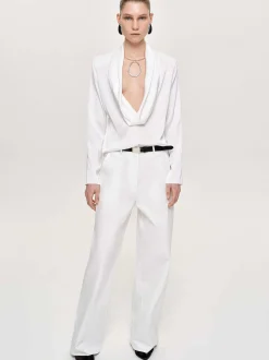 Frauen Source Unknown Oberteile<Leiva Bluse Mit Wasserfallausschnitt, Weis