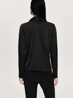 Frauen Source Unknown Kleidung<Leiva Bluse Mit Wasserfallausschnitt, Schwarz