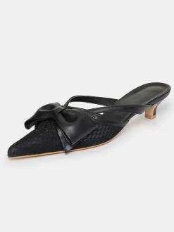 Frauen Source Unknown Schuhe & Taschen<Lisa Mesh Bow Mules, Schwarz