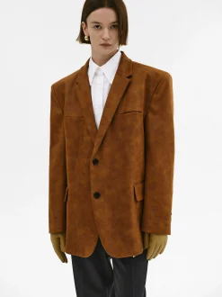 Frauen Source Unknown Zubehör<Lui Kunstlederblazer, Rostbraun