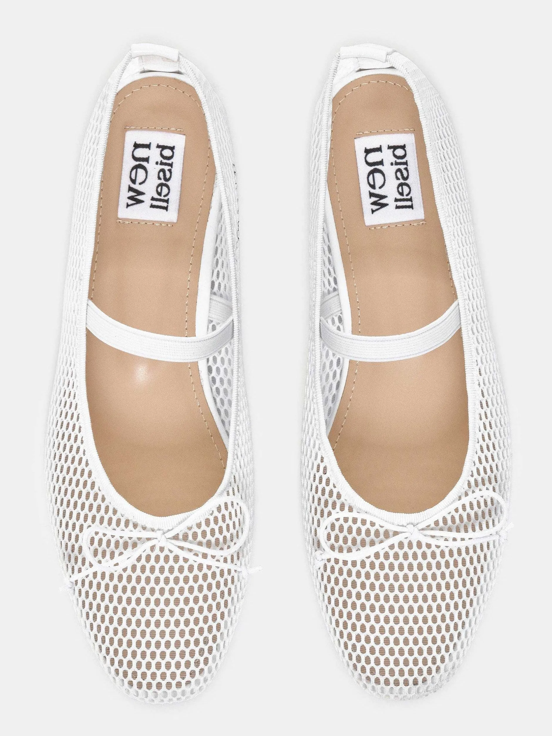 Frauen Source Unknown Schuhe & Taschen<Mary Jane Ballerinas Aus Netzstoff, Weis