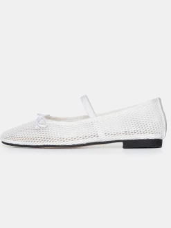 Frauen Source Unknown Schuhe & Taschen<Mary Jane Ballerinas Aus Netzstoff, Weis